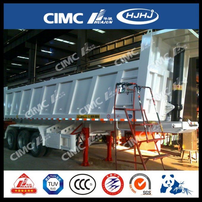 Cimc Huajun U Type or Van Type Tri-Axles Tipper Trailer 