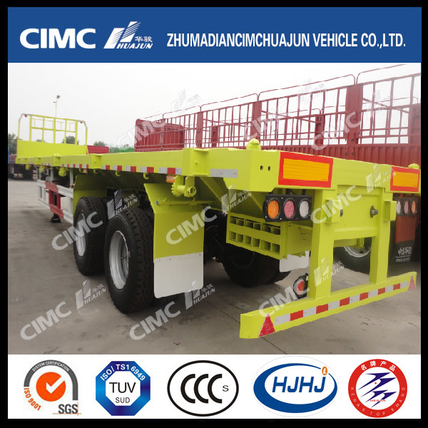 Cimc Huajun 40FT Flatbed Trailer with Front Wall 