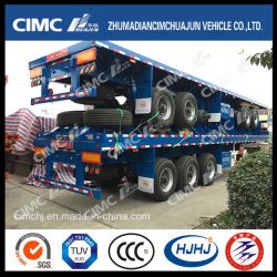 Cimc Flatbed 40FT Semi-Trailer with Single Tire Front Lifting