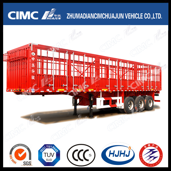 Cimc Huajun 3axle Cargo/Stake Semi Trailer with Long Locks 