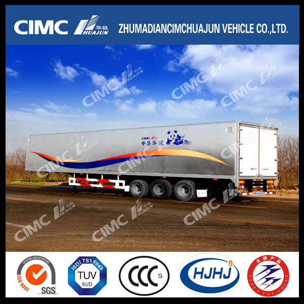 Cimc Huajun 3axle Aluminium Alloy Van/Box Semi Trailer 