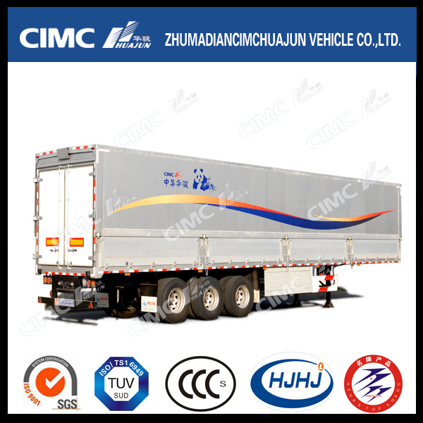 Cimc Huajun 3axle Van/Box Semi Trailer with Wingspan 