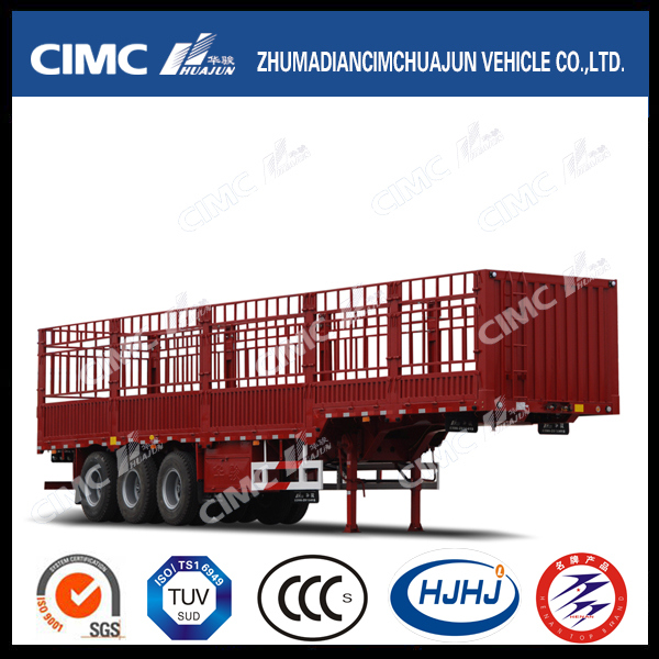 Cimc Huajun Heavy Duty Type Stake/Cargo Semi Trailer (payload 70T) 