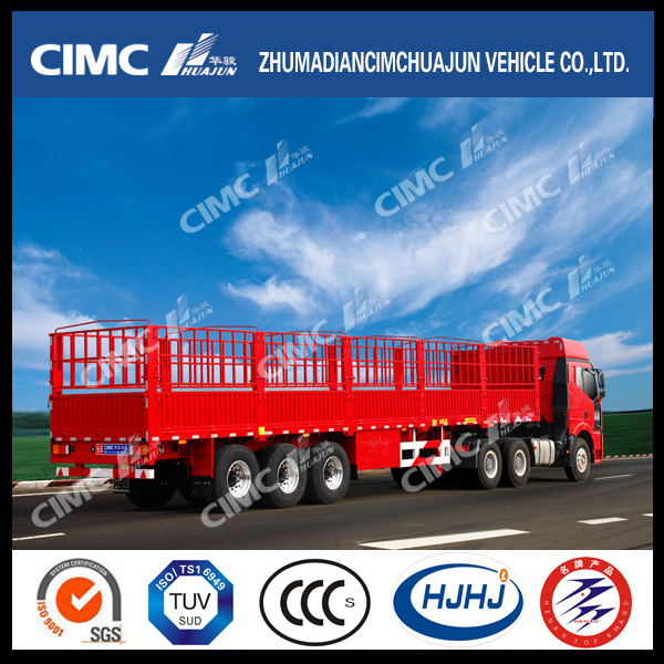 Standard Cimc Huajun Single Tire Cargo Semi Trailer 