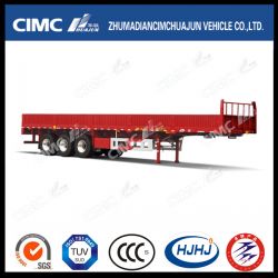 3axle Single Tire High Tensile Steel Cargo Semi Trailer with Side Wall