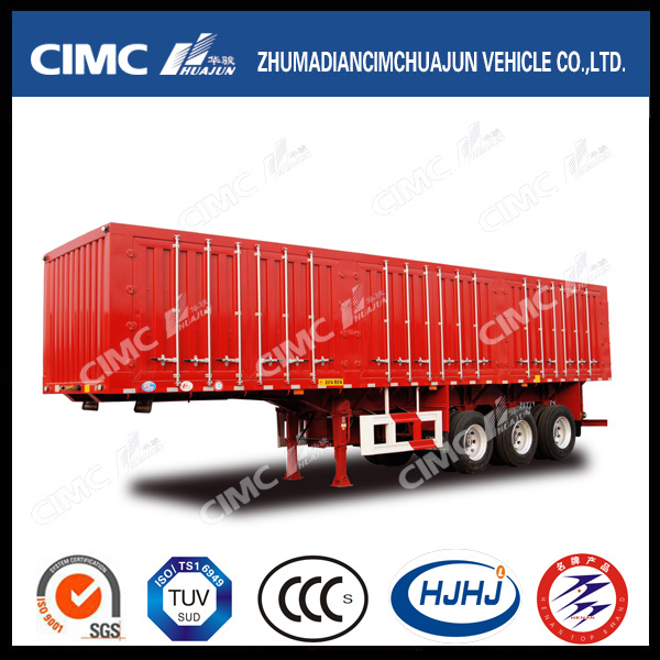 Cimc Huajun High Quality 3axle Van/Box Coal-Carrying Semi Trailer 