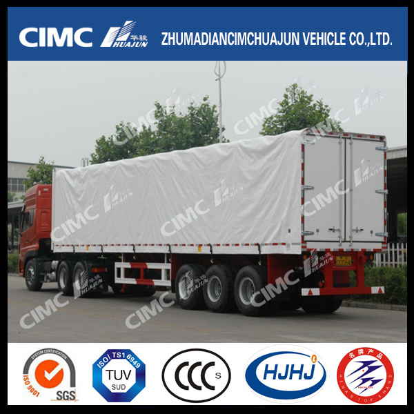 Cimc Huajun Hot Sale Van/Box Semi Trailer with Side Curtaiin 