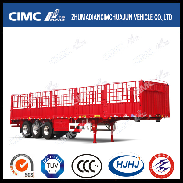 Hot Sale Straight Beam Single Tire 3axle Stake Semi Trailer 