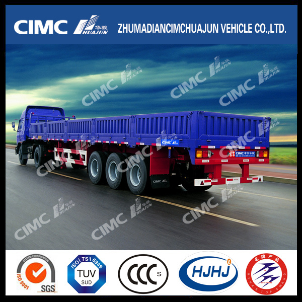 Hot Cimc Huajun 3axle Cargo/Fence Trailer with Side Wall 