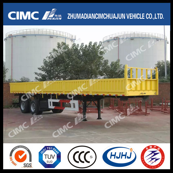 2axle Cimc Huajun Cargo Fence Trailer with Side Wall 