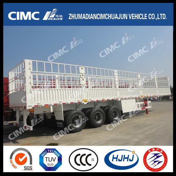 Cimc Huajun Double-Stake Cargo Semi Trailer with Competitive Price 