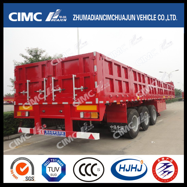 Cimc Huajun Cargon Semi Trailer with 1000mm Fence and Locks on Rear 