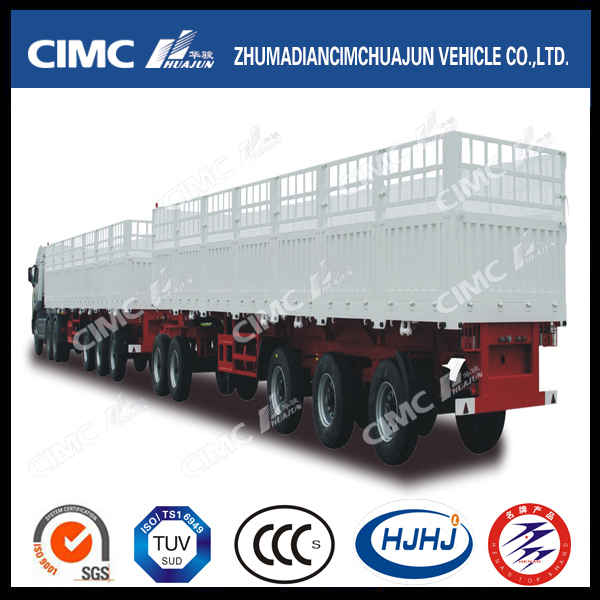 Cimc Huajun Train-Type Cargo Stake Semi Trailer 