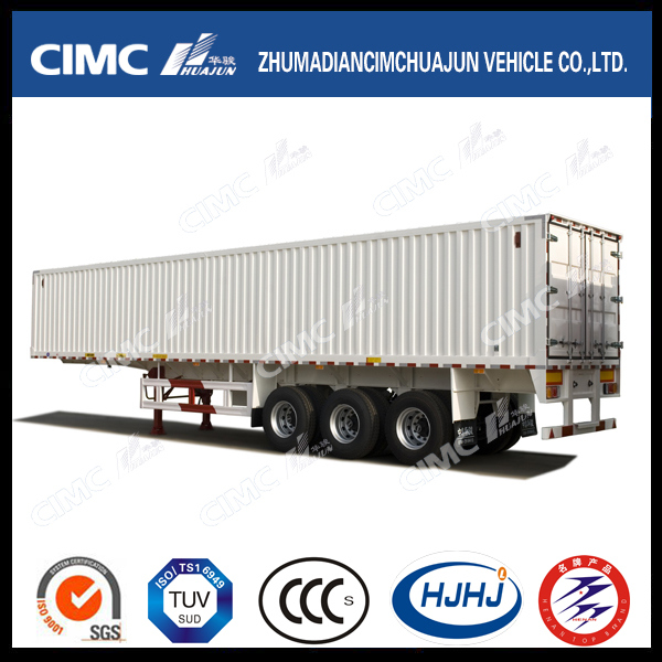 Cimc Huajun Straight-Beam High Level Van Trailer with Competitive Price 