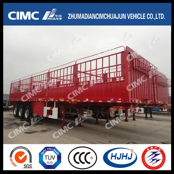 H70 High Tensile Steel Stake Semi Trailer with Horizontal Roof Rail 