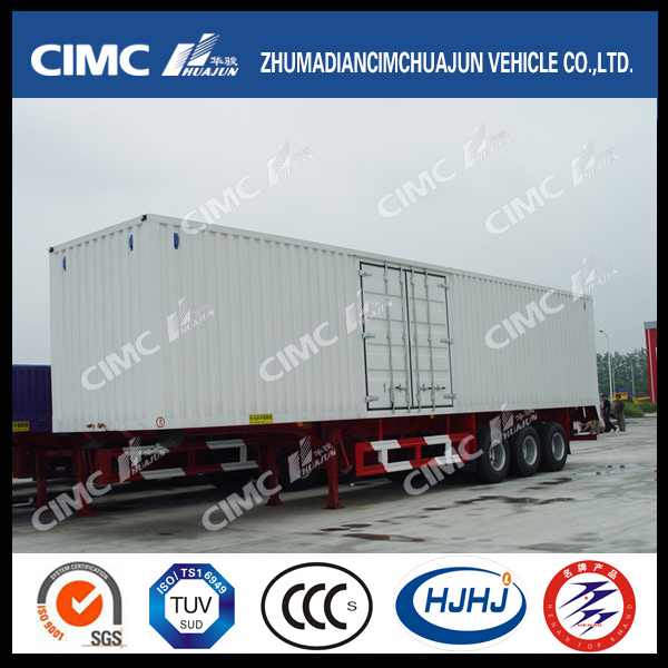 Cimc Huajun 3axle Van Semi Trailer with One Side Door 