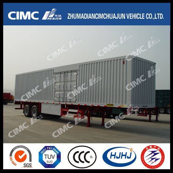 Cimc Huajun 2axle Van Semi Trailer with One Side Door 