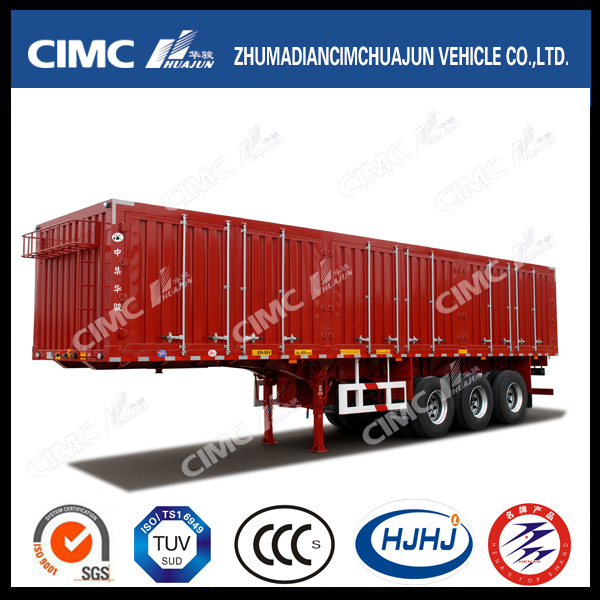 No-Ceiling Type Van Semi Trailer with Long Locks, Ladder and Curtain Shelf 