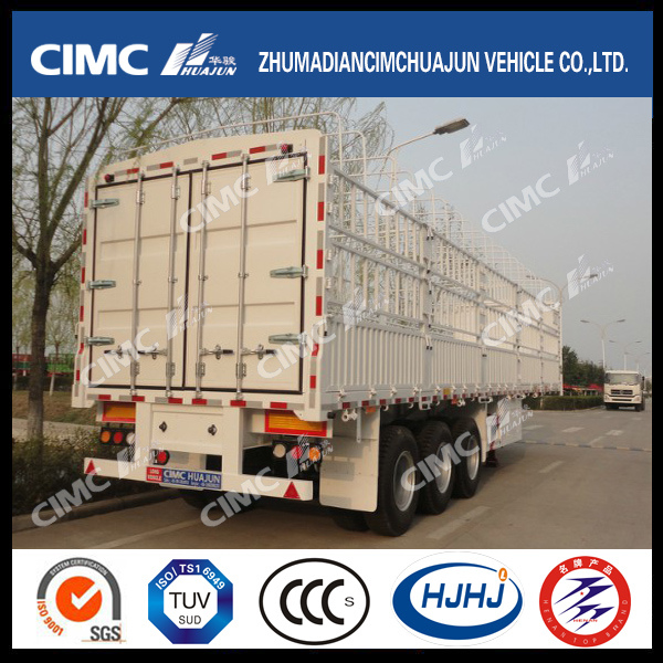 Hot Sale 2-Group-Stake Cargo Semi-Trailer with Roof Rail&Rear Door 