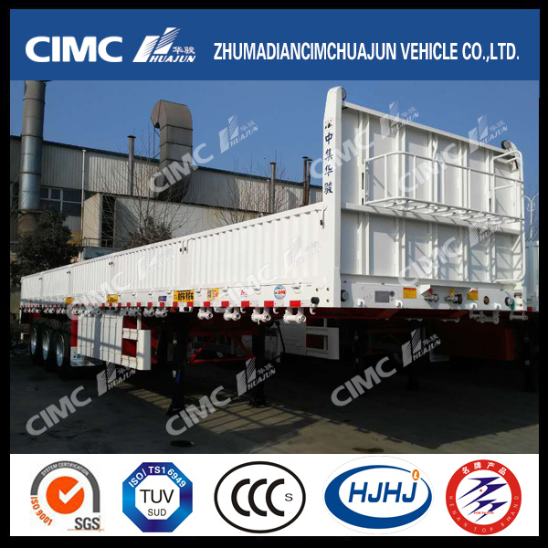 Cimc Huajun 3axle Semi Trailer with Side Wall 