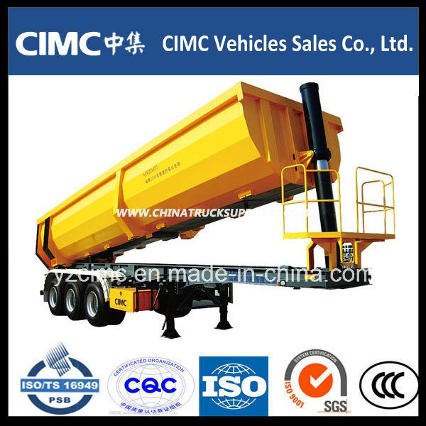 Cimc 3-Axle 30~35m3 Tipping Tipper Dump Semi Trailer with Lowest Price 