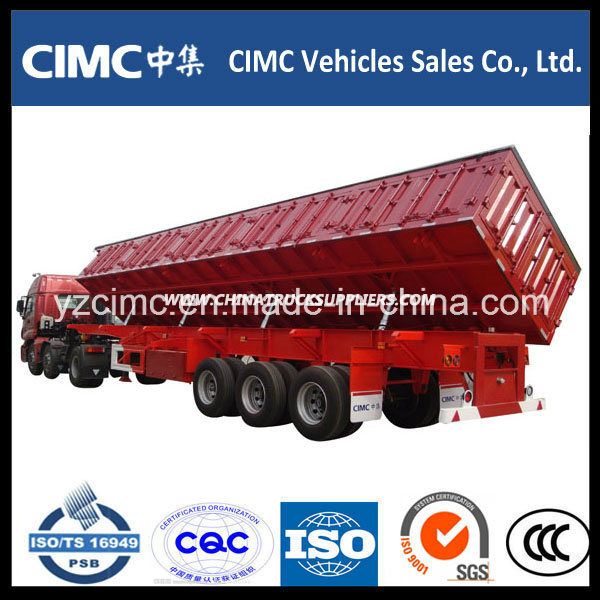 Cimc 3 Axles Side Tipping Dumping Trailer 