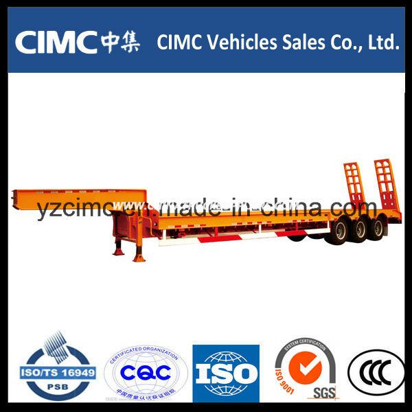 Tri-Axle Low Bed Semi Trailer 60 Tons 