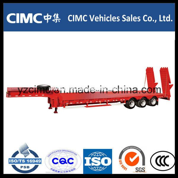 Cimc 60 Ton Hydraulic Low Bed Semi Trailer 