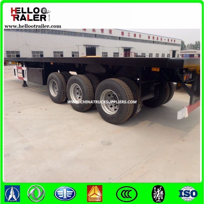 3 Axles 40FT 40-60 Tons Flatbed Container Transport Semi Trailer 