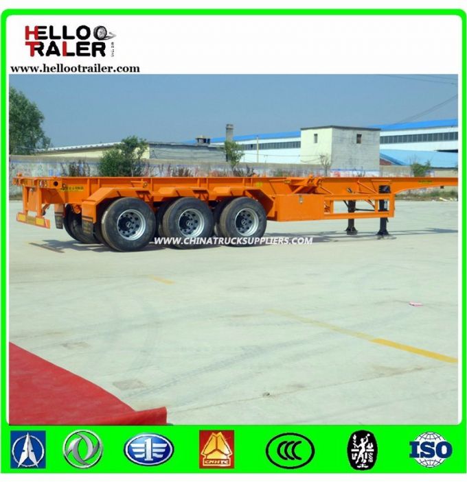 3 Axle 40ton 40FT Container Skeleton Utility Truck Trailer 