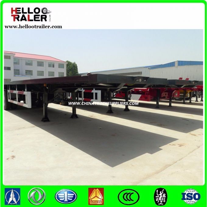 3 Axle 40FT Container Flatbed Semi Trailer for Sale 