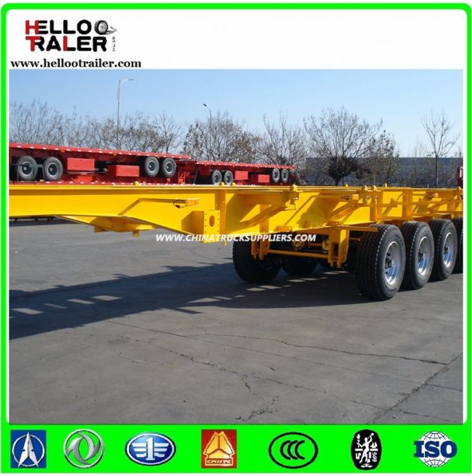 Tri- Axle 40ton Container Transport Skeleton Trailer 