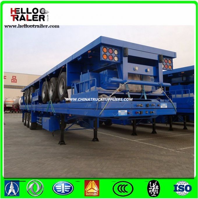 Tri-Axle Container Transport Faltbed Trailer Price 