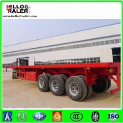 40t 3 Axle Flat Bed Trailer for Tractor Used in Africa