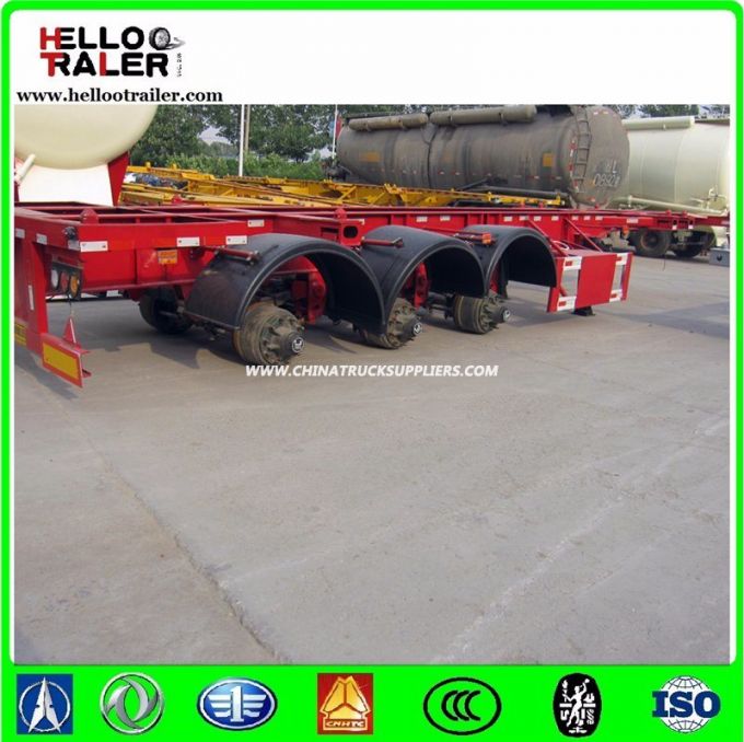 Chinese 40FT 3 Axles Skeleton Chassis Semi Trailer Container Trailer 