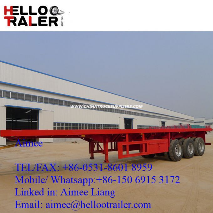 Chinese Manufacturer 3 Axle 40FT Flatbed Container Truck Trailer 