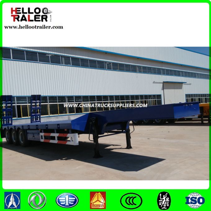 Low Price 3 Axle 60 Tons Low Bed Semi Trailer 