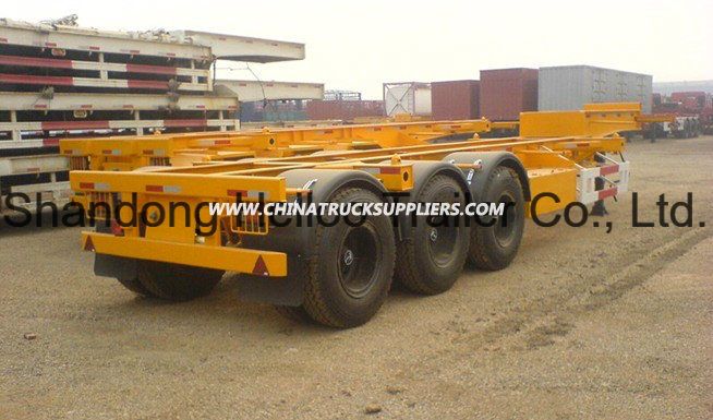 Chinese 20FT 40FT BPW Axle Gooseneck Skeleton Container Semi Trailer 