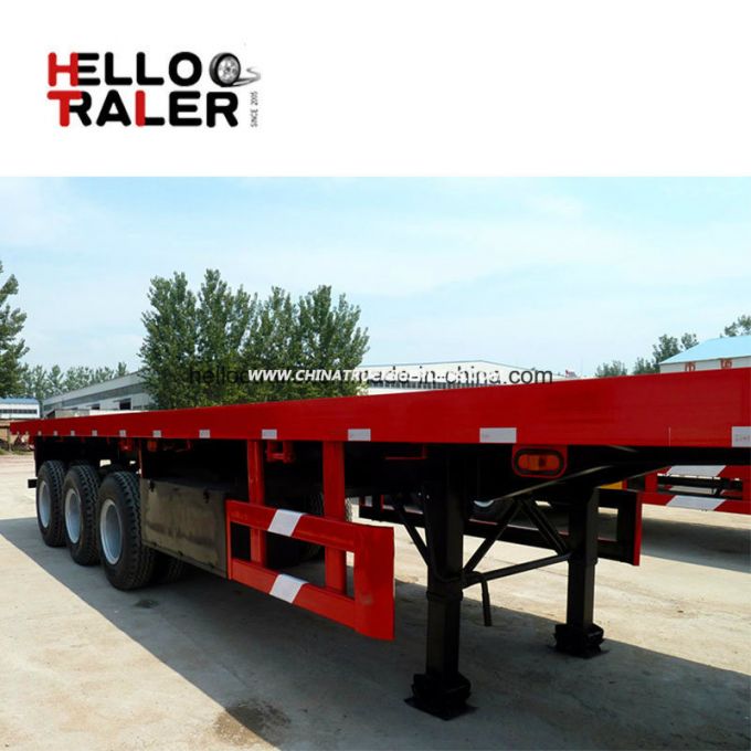 Sinotruk 3 Tri Axle BPW Flatbed Truck Trailer 40FT Container Semi Trailer 