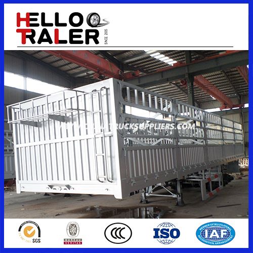 Factory 3 Axle Fence Trailer with Side Wall and Stage 