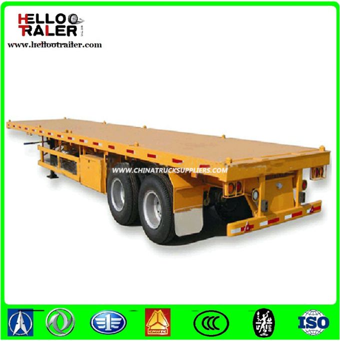 Chinese 2 Axle Flatbed Container Semi Trailer 40FT Container Trailer 