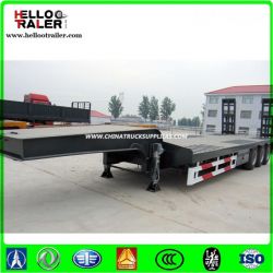 China Good 3 Axles Low Bed Semi Trailer Dimensions