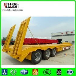 Tri Axle 60 Tons Lowbed Semi Trailer Used for Excavator Semi-Trailer