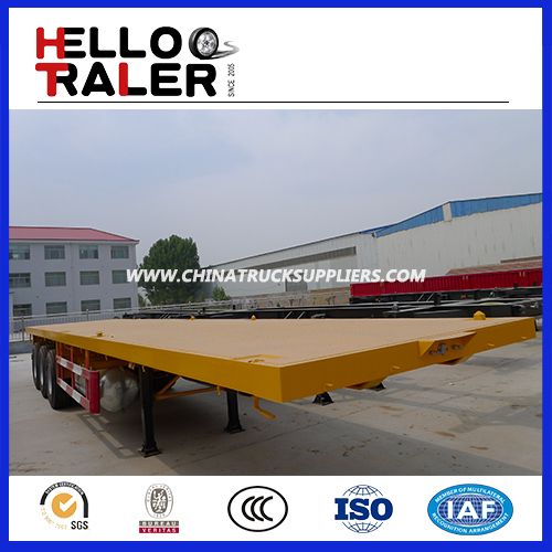 Factory Manufacture Steel 40FT Flat Deck Semi Trailer 