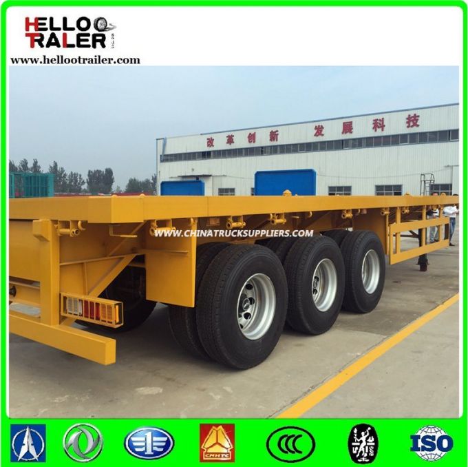 Hot Sale 20 40 45 48 Feet Flatbed Skeleton Chassis Container Semi Trailer 