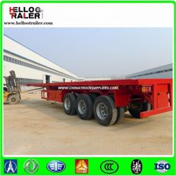 Chinese 3 Axle 40FT Extendable Flatbed Container Semi Trailer