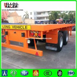 Chinese 40 Ton Tri Axle 40 Foot 20 Foot Flatbed Container Semi Trailer