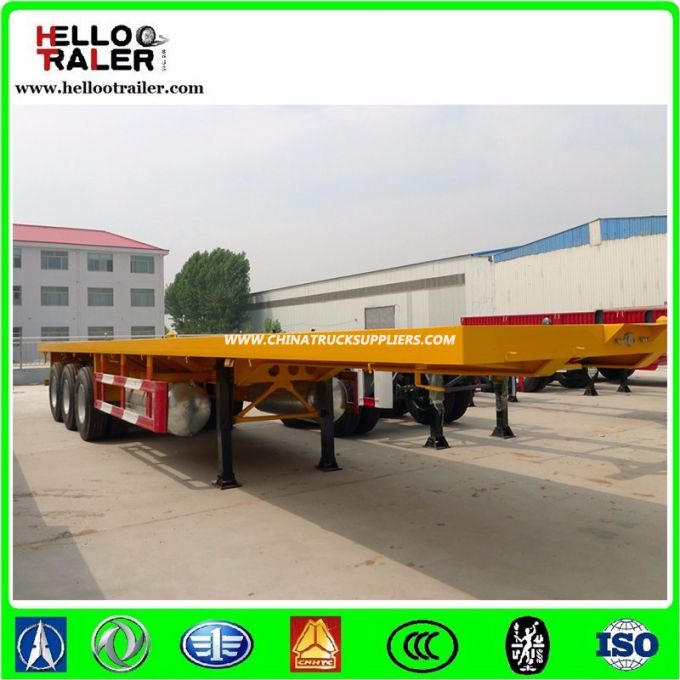 3 Axles 40ton 40FT Flatbed Container Semi Trailer (export to Mozambique) 