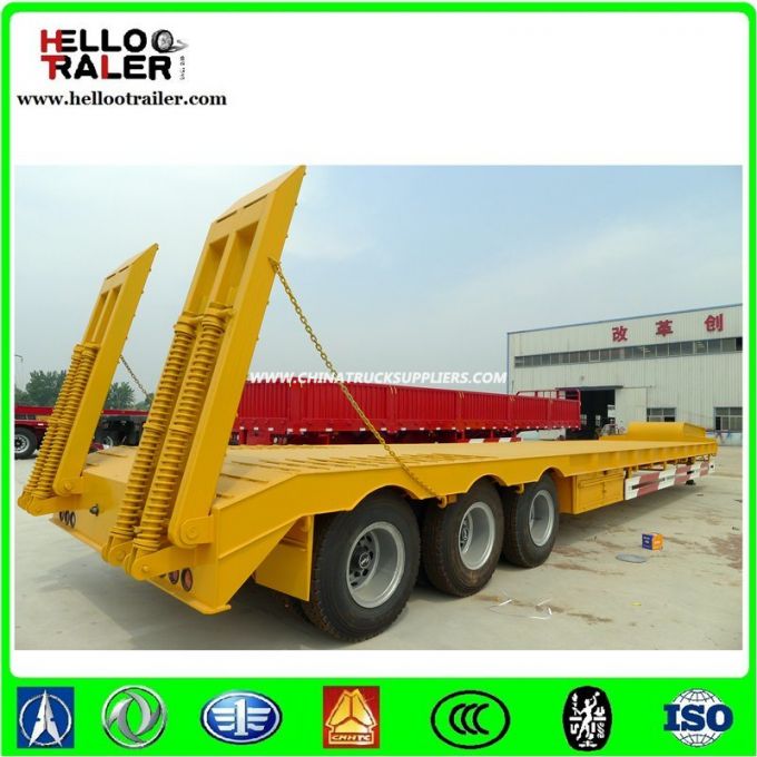 China Factory Made Tri Axle 60000 Kgs Lowbed Loader Semi Trailer 