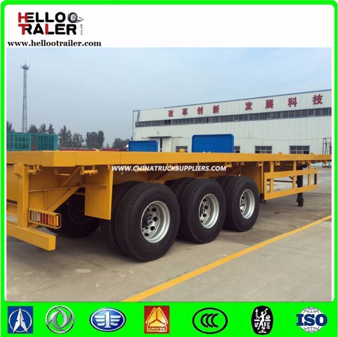 3 Axles 40FT Container Flatbed Truck Trailer 